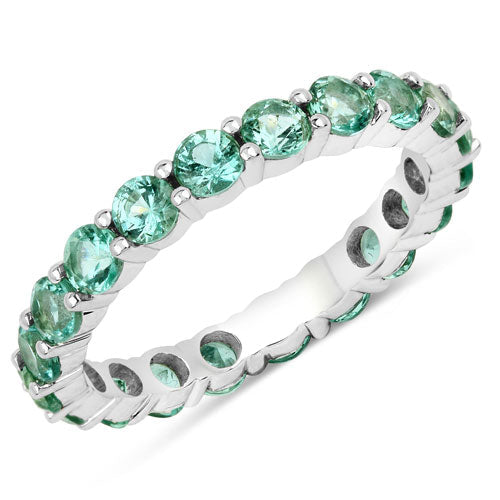 2.00 Carat Genuine Zambian Emerald 14K White Gold Ring  DestGlow