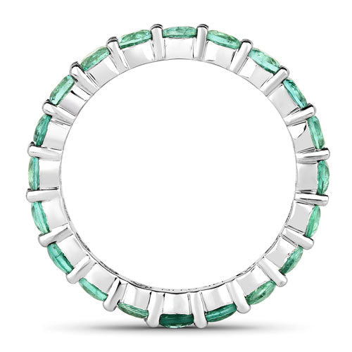 2.00 Carat Genuine Zambian Emerald 14K White Gold Ring  DestGlow