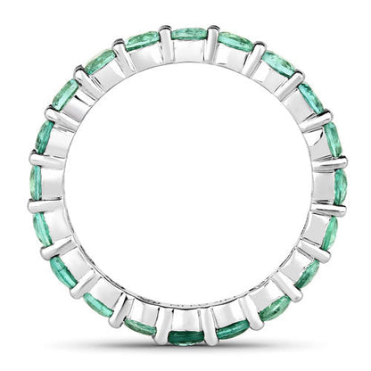 2.00 Carat Genuine Zambian Emerald 14K White Gold Ring  DestGlow