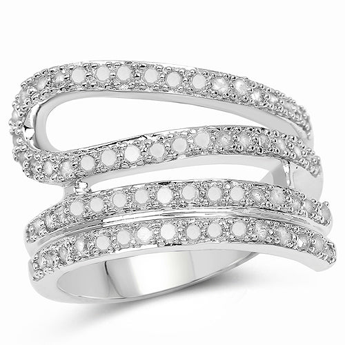 0.83 Carat Genuine White Diamond .925 Sterling Silver Ring by Bids.com
