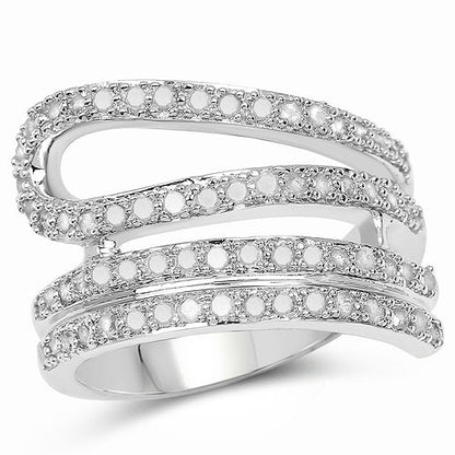 0.83 Carat Genuine White Diamond .925 Sterling Silver Ring by Bids.com