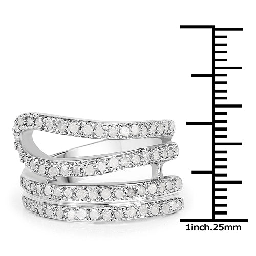 0.83 Carat Genuine White Diamond .925 Sterling Silver Ring by Bids.com
