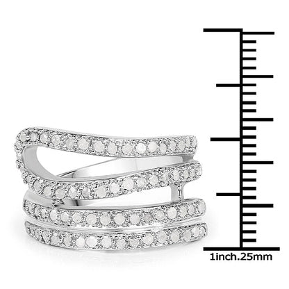 0.83 Carat Genuine White Diamond .925 Sterling Silver Ring by Bids.com
