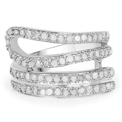 0.83 Carat Genuine White Diamond .925 Sterling Silver Ring by Bids.com
