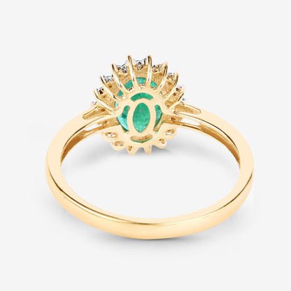 1.34 Carat Genuine Zambian Emerald and White Diamond 10K Yellow Gold Ring by Bids.com