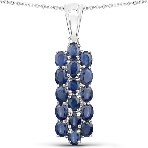 10.40 Carat Genuine Blue Sapphire .925 Sterling Silver 3 Piece Jewelry Set (Ring, Earrings, and Pendant w/ Chain) by Bids.com