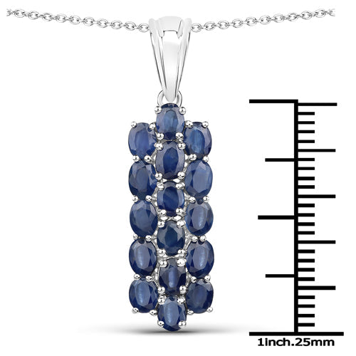 10.40 Carat Genuine Blue Sapphire .925 Sterling Silver 3 Piece Jewelry Set (Ring, Earrings, and Pendant w/ Chain) by Bids.com