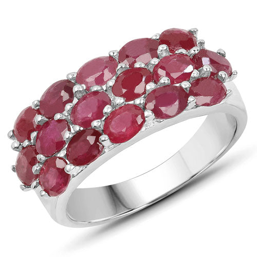 3.52 Carat Genuine Ruby .925 Sterling Silver Ring by Bids.com
