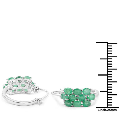 7.80 Carat Genuine Zambian Emerald .925 Sterling Silver 3 Piece Jewelry Set (Ring, Earrings, and Pendant w/ Chain) by Bids.com
