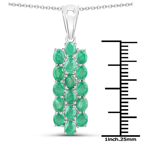 7.80 Carat Genuine Zambian Emerald .925 Sterling Silver 3 Piece Jewelry Set (Ring, Earrings, and Pendant w/ Chain) by Bids.com