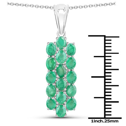 7.80 Carat Genuine Zambian Emerald .925 Sterling Silver 3 Piece Jewelry Set (Ring, Earrings, and Pendant w/ Chain) by Bids.com