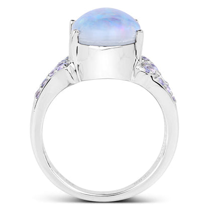 4.12 Carat Genuine Triplet Opal and Tanzanite .925 Sterling Silver Ring by Bids.com