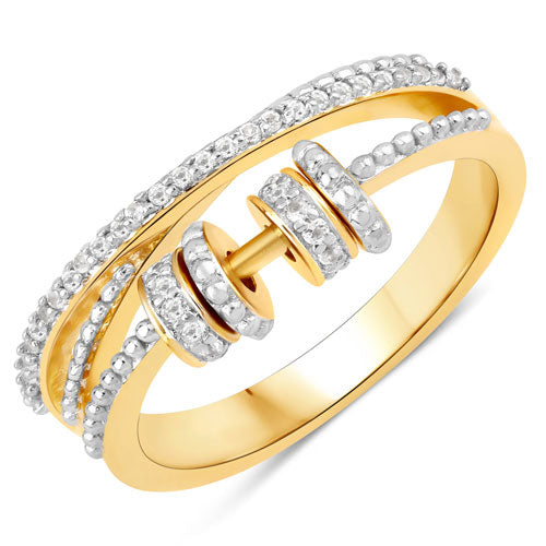 0.20 Carat Genuine White Topaz .925 Sterling Silver Ring  DestGlow