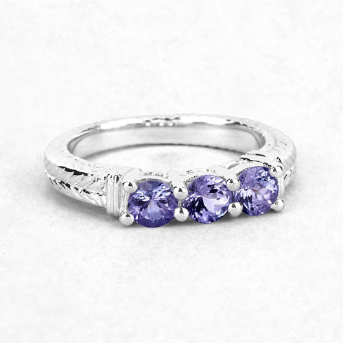 1.11 Carat Genuine Tanzanite .925 Sterling Silver Ring by Bids.com
