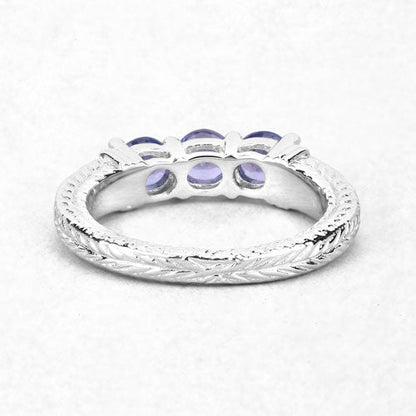1.11 Carat Genuine Tanzanite .925 Sterling Silver Ring by Bids.com