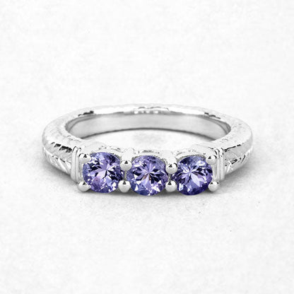 1.11 Carat Genuine Tanzanite .925 Sterling Silver Ring by Bids.com
