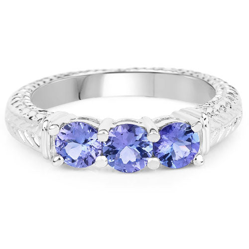 1.11 Carat Genuine Tanzanite .925 Sterling Silver Ring by Bids.com