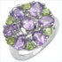3.61 Carat Genuine Amethyst and Peridot .925 Sterling Silver Ring by Bids.com