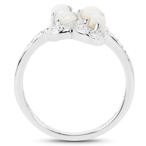 0.60 Carat Genuine Opal .925 Sterling Silver Ring  DestGlow