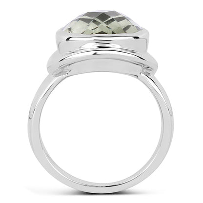 7.90 Carat Genuine Green Amethyst .925 Sterling Silver Ring  DestGlow