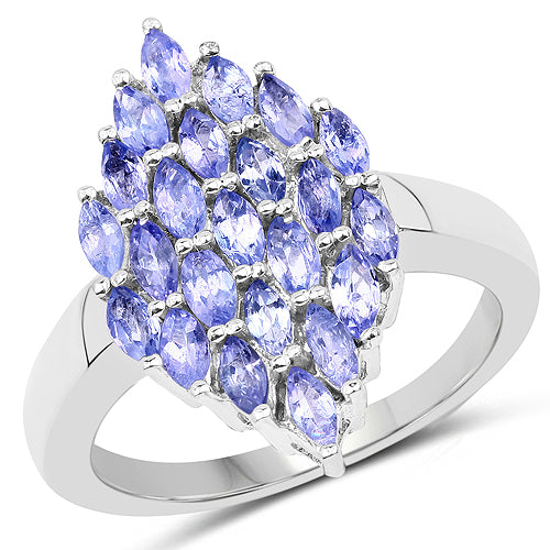 1.84 Carat Genuine Tanzanite .925 Sterling Silver Ring by Bids.com