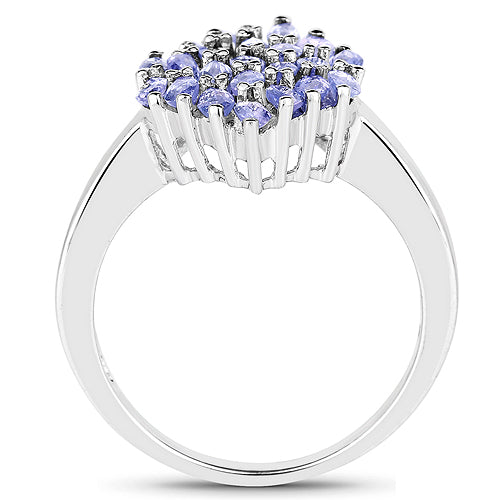 1.84 Carat Genuine Tanzanite .925 Sterling Silver Ring by Bids.com
