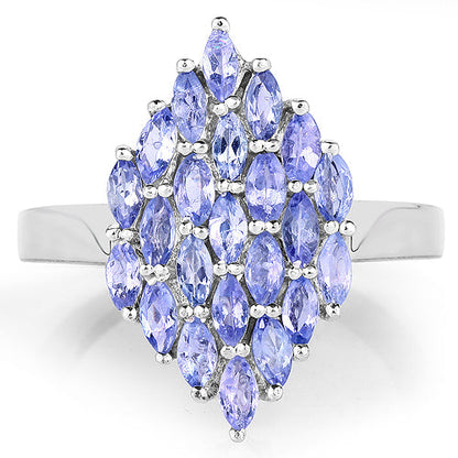1.84 Carat Genuine Tanzanite .925 Sterling Silver Ring by Bids.com