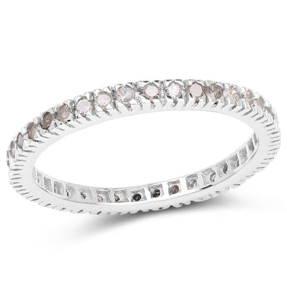 0.57 Carat Genuine Champagne Diamond .925 Sterling Silver Ring by Bids.com