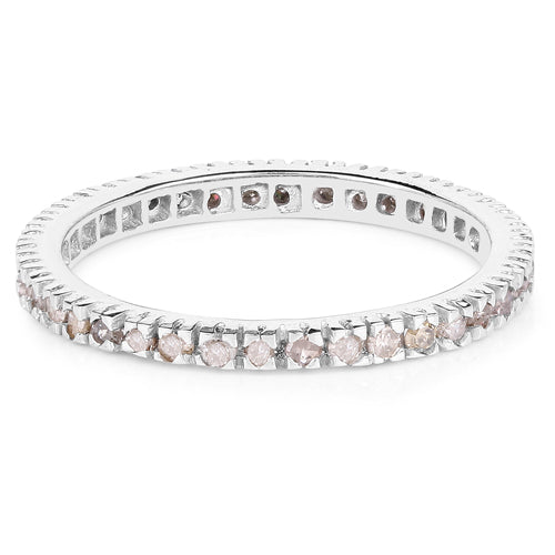 0.57 Carat Genuine Champagne Diamond .925 Sterling Silver Ring by Bids.com