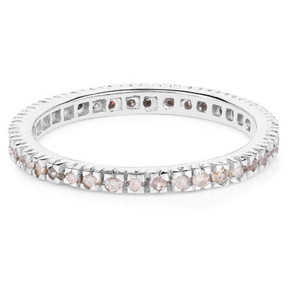 0.57 Carat Genuine Champagne Diamond .925 Sterling Silver Ring by Bids.com