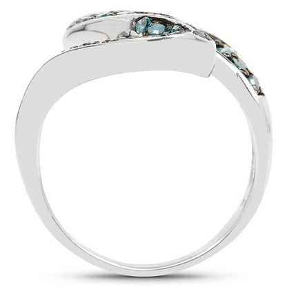 0.76 Carat Genuine Blue Diamond .925 Sterling Silver Ring by Bids.com