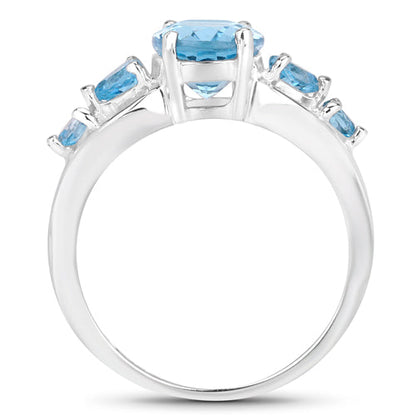 3.37 Carat Genuine Swiss Blue Topaz .925 Sterling Silver Ring by Bids.com