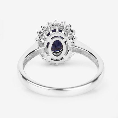 1.73 Carat Genuine Blue Sapphire and White Diamond 14K White Gold Ring by Bids.com