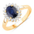 1.73 Carat Genuine Blue Sapphire and White Diamond 14K Yellow Gold Ring by Bids.com