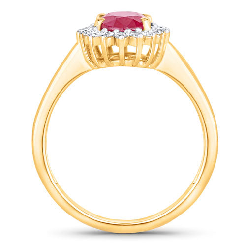 1.64 Carat Genuine Ruby and White Diamond 14K Yellow Gold Ring by Bids.com
