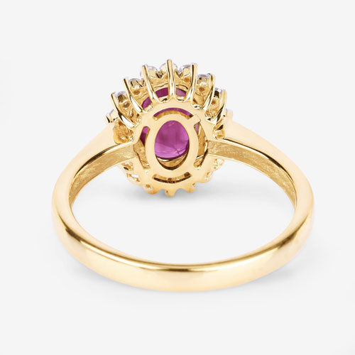 1.64 Carat Genuine Ruby and White Diamond 14K Yellow Gold Ring by Bids.com