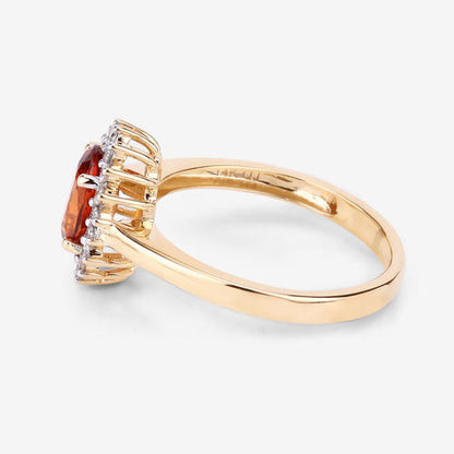 1.87 Carat Genuine Spessartite Garnet and White Diamond 14K Yellow Gold Ring by Bids.com