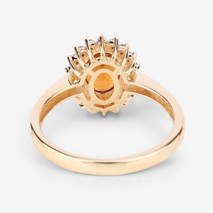 1.87 Carat Genuine Spessartite Garnet and White Diamond 14K Yellow Gold Ring by Bids.com