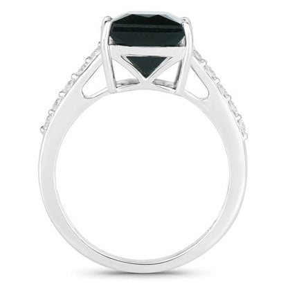 6.16 Carat Genuine Green Tourmaline and White Diamond 14K White Gold Ring by Bids.com