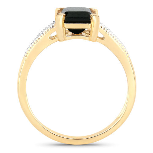 1.91 Carat Genuine Green Tourmaline and White Diamond 14K Yellow Gold Ring by Bids.com