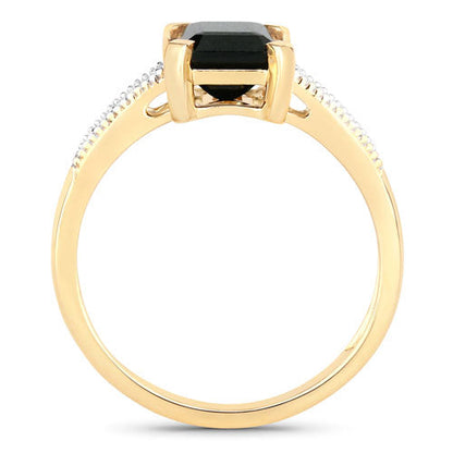 1.91 Carat Genuine Green Tourmaline and White Diamond 14K Yellow Gold Ring by Bids.com