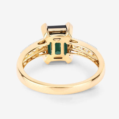 1.91 Carat Genuine Green Tourmaline and White Diamond 14K Yellow Gold Ring by Bids.com