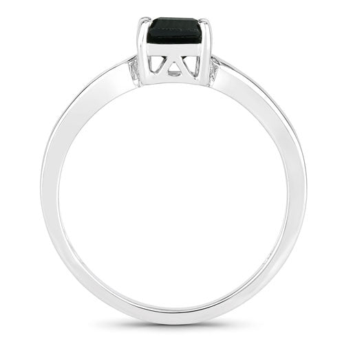 1.19 Carat Genuine Green Tourmaline and White Diamond 14K White Gold Ring by Bids.com