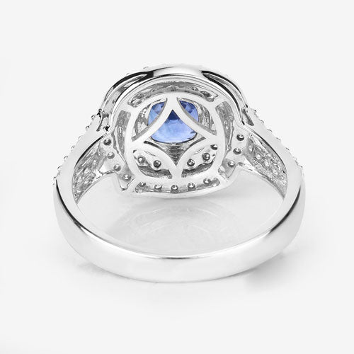 1.96 Carat Genuine Blue Sapphire and White Diamond 18K White Gold Ring by Bids.com