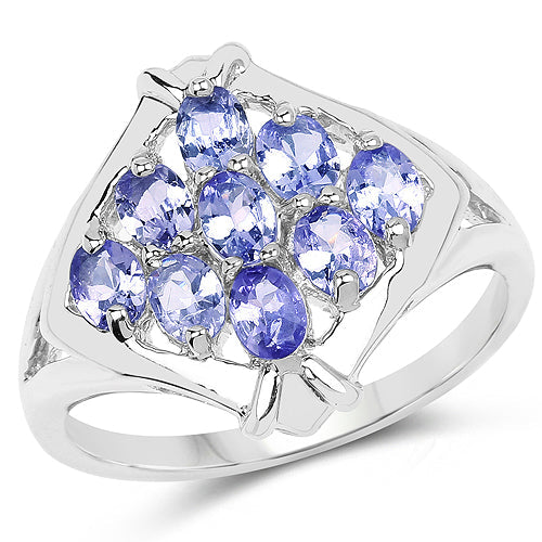 1.53 Carat Genuine Tanzanite .925 Sterling Silver Ring by Bids.com
