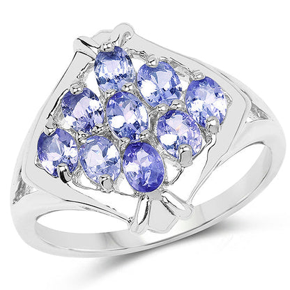 1.53 Carat Genuine Tanzanite .925 Sterling Silver Ring by Bids.com