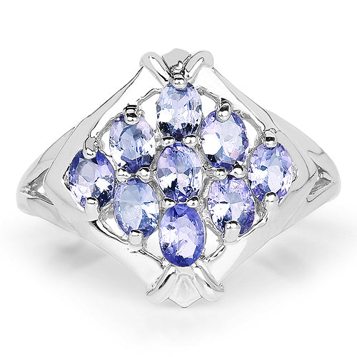 1.53 Carat Genuine Tanzanite .925 Sterling Silver Ring by Bids.com
