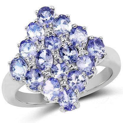 2.72 Carat Genuine Tanzanite .925 Sterling Silver Ring by Bids.com