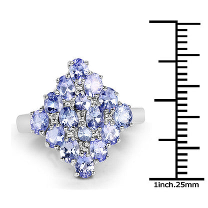 2.72 Carat Genuine Tanzanite .925 Sterling Silver Ring by Bids.com
