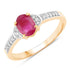 0.95 Carat Genuine Ruby and White Diamond 10K Yellow Gold Ring by Bids.com